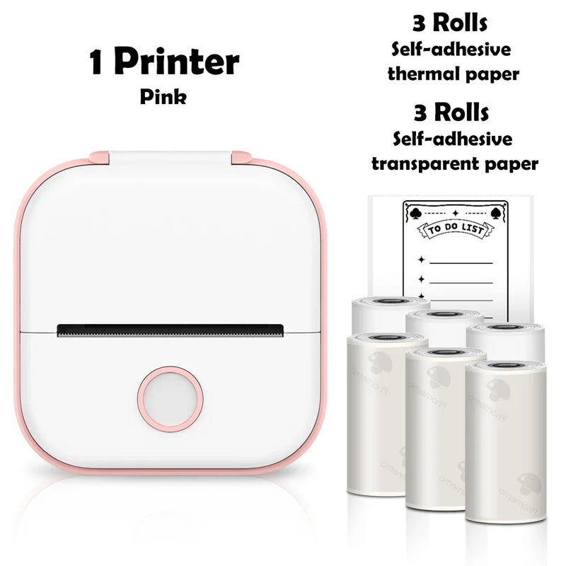 Phomemo T02 Mini Thermal Printer Wireless Mini Pocket Printer, Adhesive Sticker Printer for DIY, Journal, Student Birthday Gift