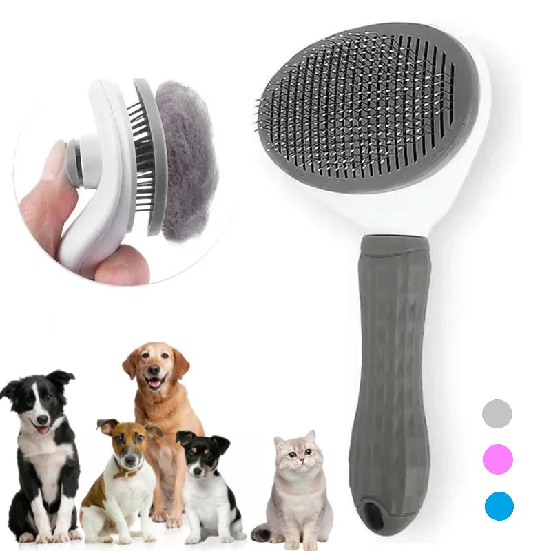 Escova Removedora de Pelos para Pets com Autolimpeza – A Solução Perfeita para Gatos e Cães