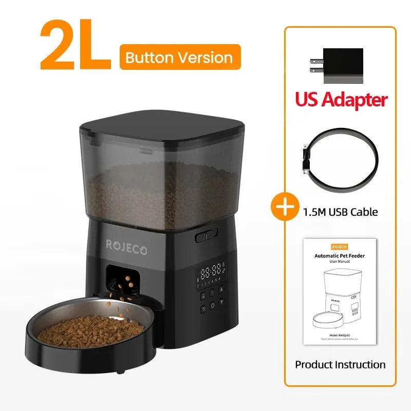 ROJECO Automatic Pet Feeder – Alimentação Automática e Inteligente para Seu Pet