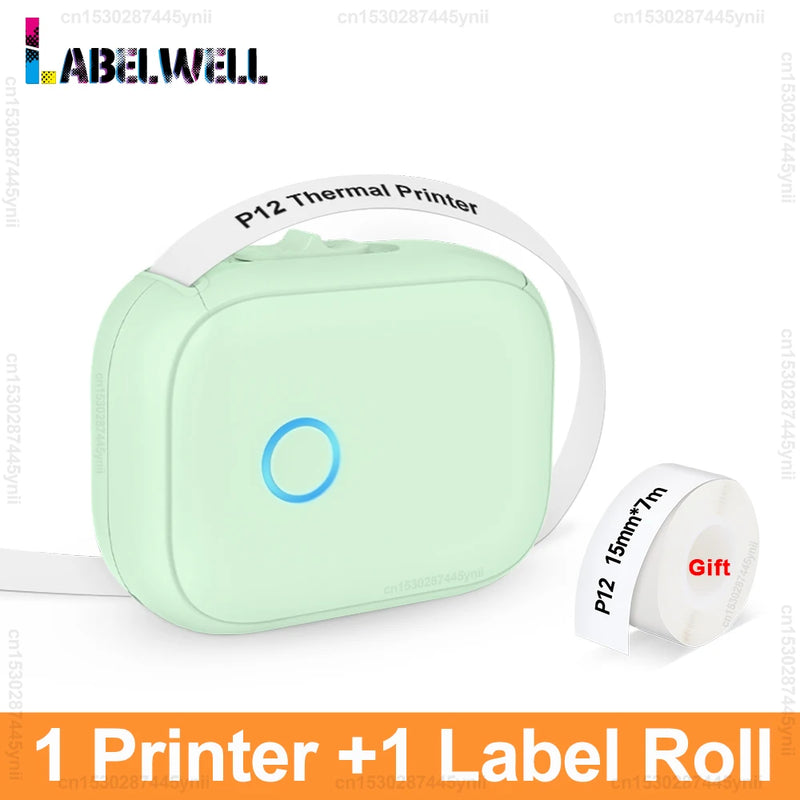 P12 Thermal Label Printer Similar as D11 D110 D101 Marklife P12 Mini Label Maker Handheld Label Machine with Adhesive Label Tape