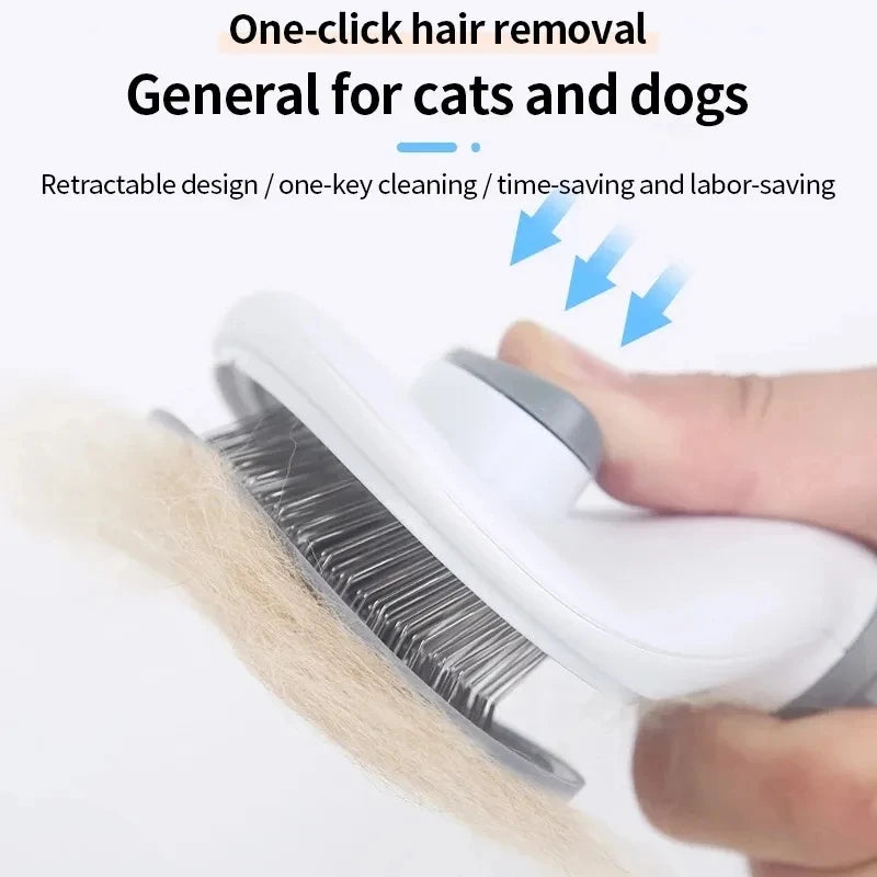 Escova Removedora de Pelos para Pets com Autolimpeza – A Solução Perfeita para Gatos e Cães