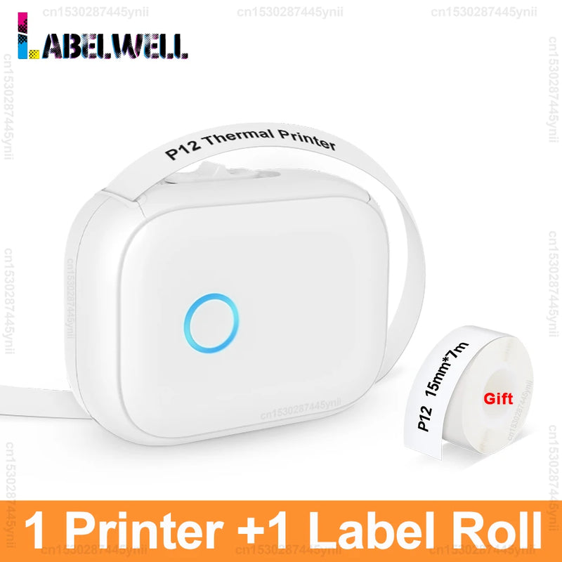 P12 Thermal Label Printer Similar as D11 D110 D101 Marklife P12 Mini Label Maker Handheld Label Machine with Adhesive Label Tape