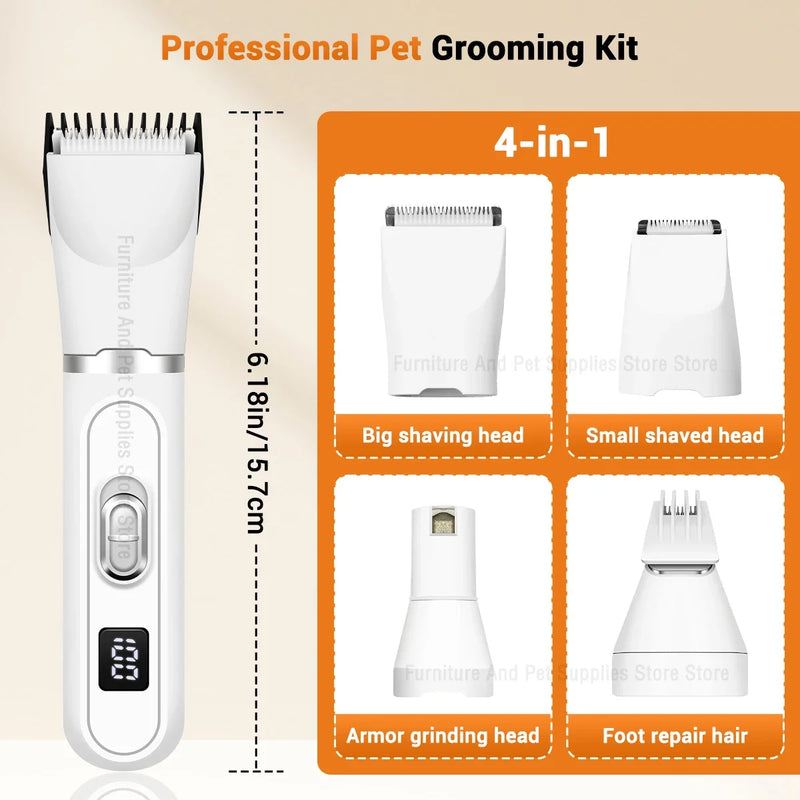 Máquina de Tosa Elétrica para Cães – Aparador Profissional e Silencioso com Recarga USB