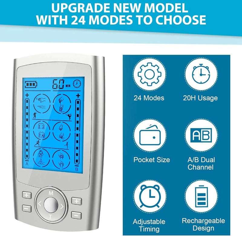 Alivie a dor e melhore o seu bem-estar com o TENS Unit EMS Muscle Stimulator