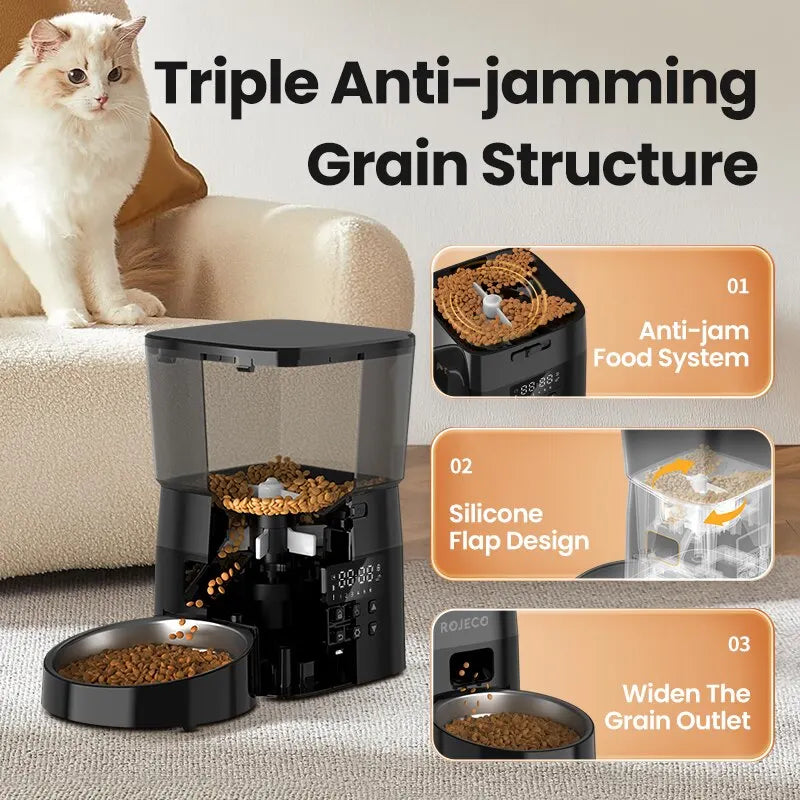 ROJECO Automatic Pet Feeder – Alimentação Automática e Inteligente para Seu Pet