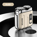 Travel Electric Shaver For Men Double Floating Magnetic Blade Head Portable Beard Knife Rechargeable MINI Rotary Electric Razor